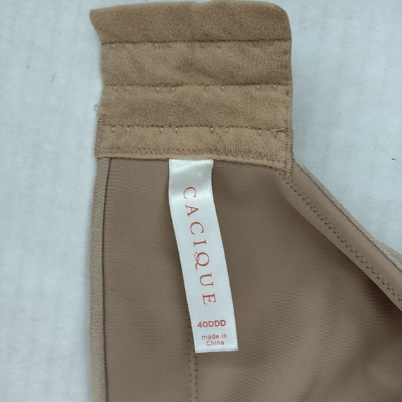 Cacique Lightly Lined No Wire Bra Tan 40DDD - Picture 6 of 7